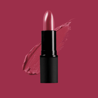 Natürlicher Lippenstift in schwarzem Etui mit glänzendem Lippenstift-Rot auf dem Stift