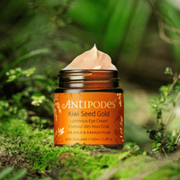 Antipodes Kiwi Seed Gold Luminous Eye Cream 30 ml, Dose mit Aufdruck