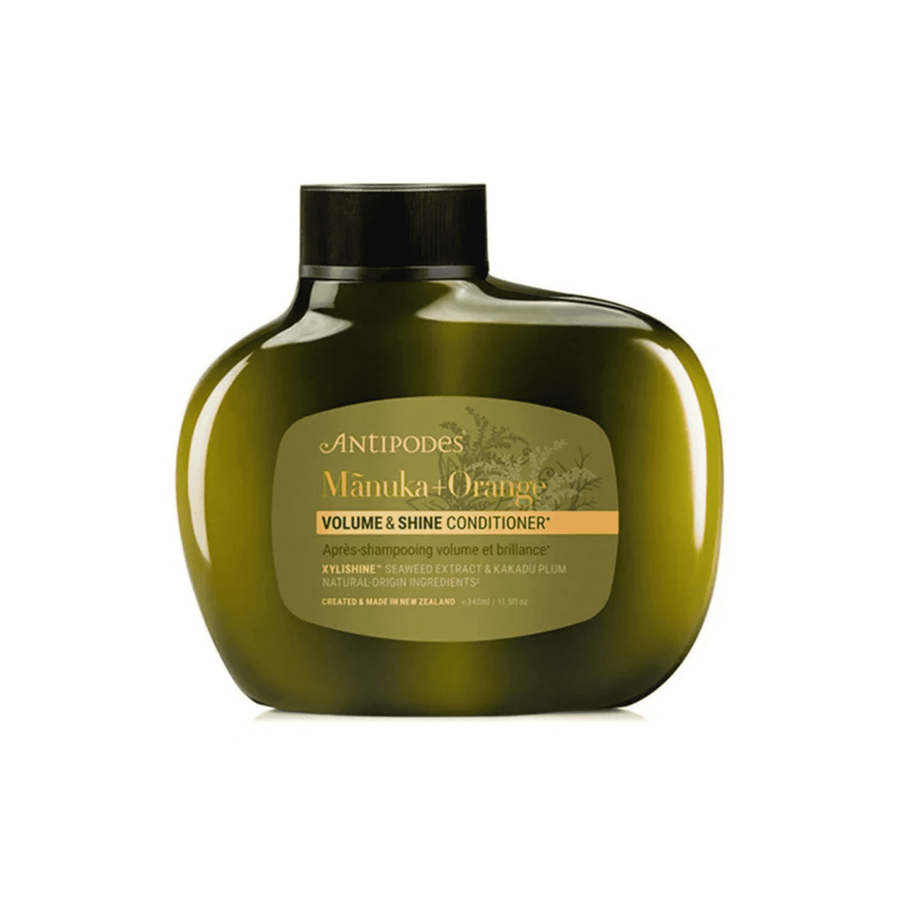 Conditioner-Flasche Mānuka+Orange Volume & Shine, grün, mit schwarzem Deckel