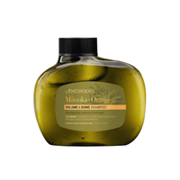 Shampoo-Flasche Mānuka+Orange Volume & Shine, grün, mit schwarzem Deckel