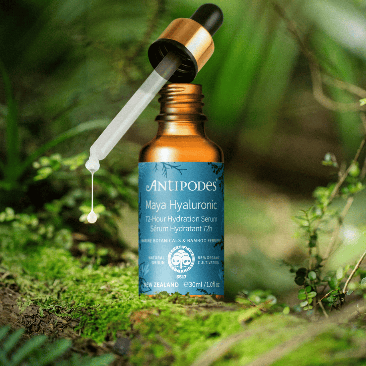 Antipodes Maya Hyaluron-Serum 30 ml, Tropfflasche mit Pipette